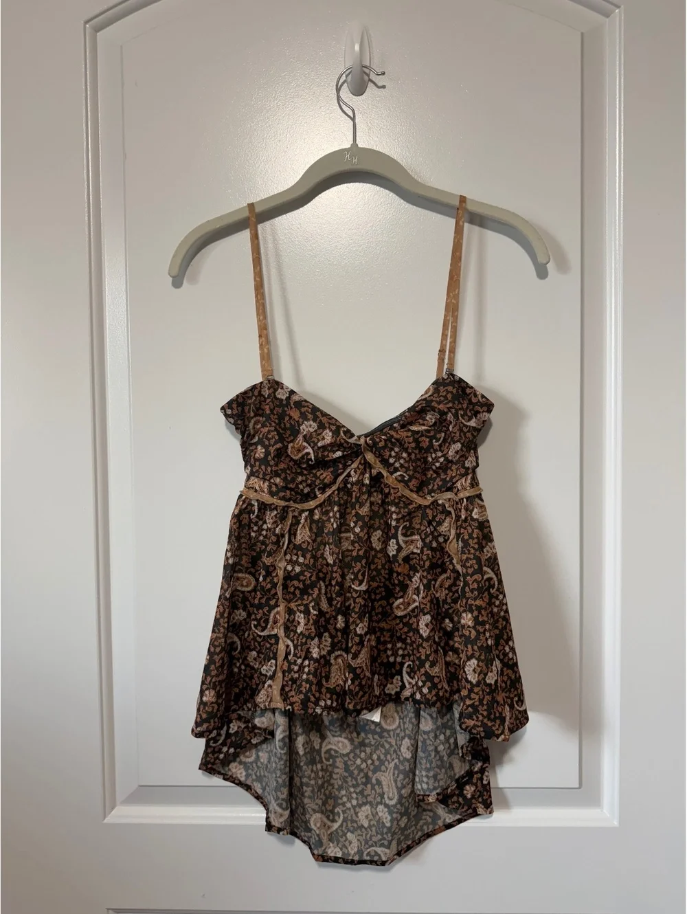 Free People Malia NWT Babydoll Boho Fall Removable Straps Tank Top Sz S